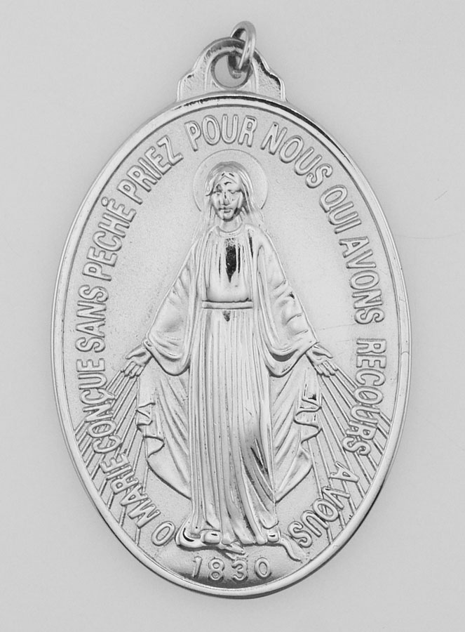 Medalha Milagrosa Prateada - 40mm (pic 2)
