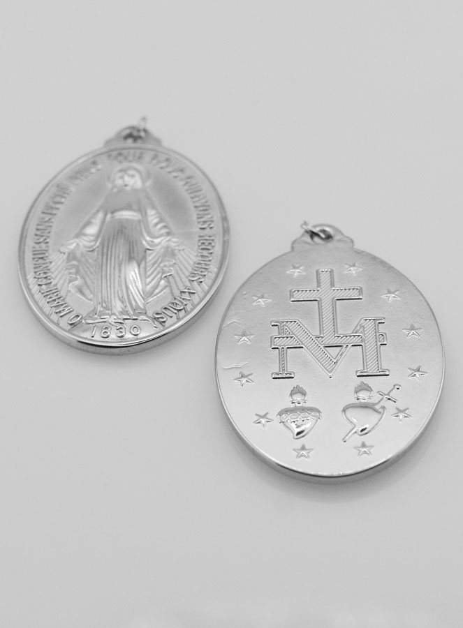 Medalha Milagrosa Prateada - 40mm (pic 4)