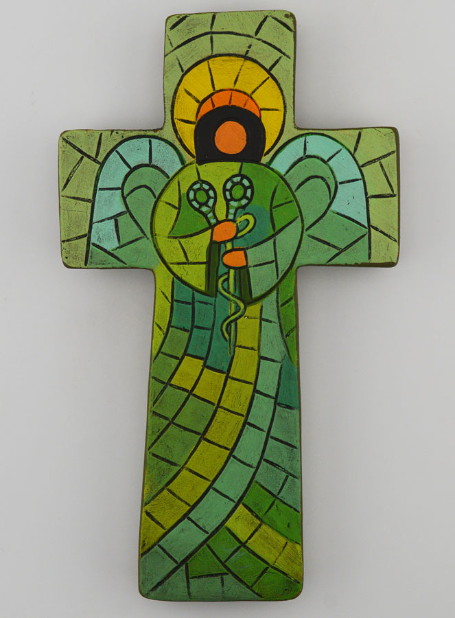 Cruz em Cerâmica Anjo Médico - 15cm (pic 1)