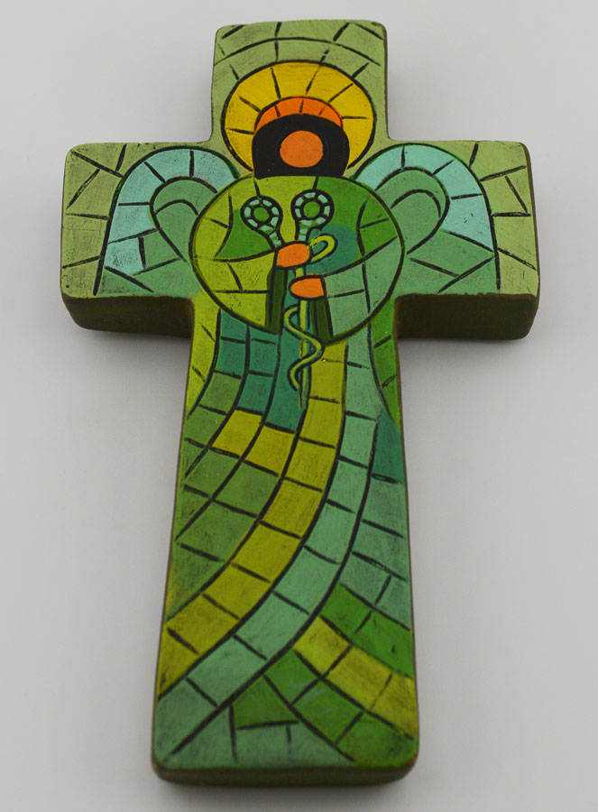 Cruz em Cerâmica Anjo Médico - 15cm (pic 2)