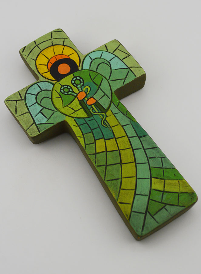 Cruz em Cerâmica Anjo Médico - 15cm (pic 3)