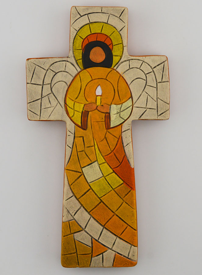 Cruz em Cerâmica Anjo Vigilante - 15cm (pic 1)