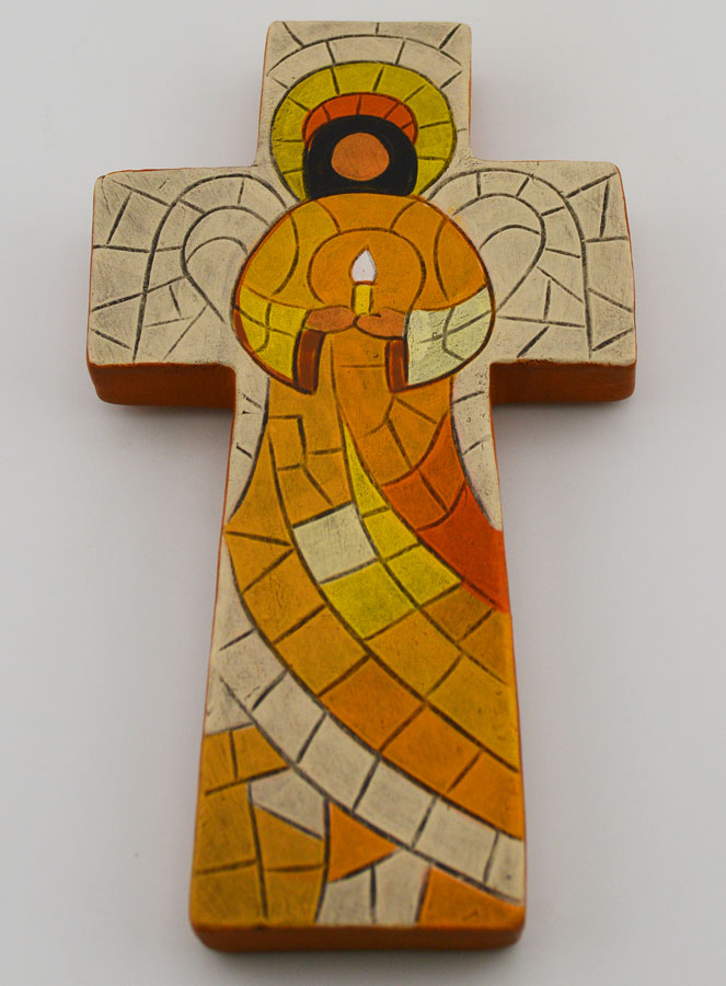 Cruz em Cerâmica Anjo Vigilante - 15cm (pic 2)