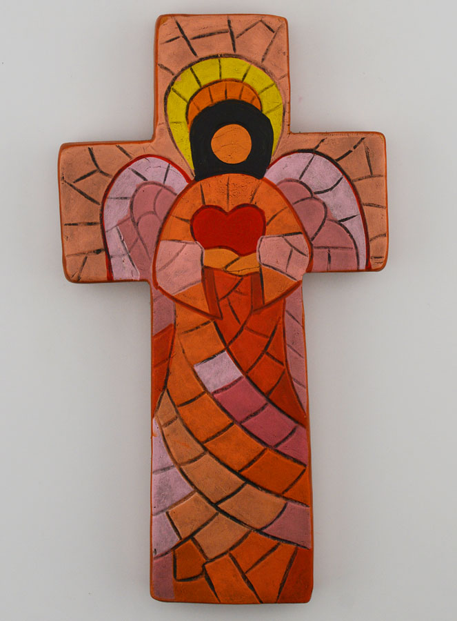 Cruz em Cerâmica Anjo do Amor - 15cm (pic 1)