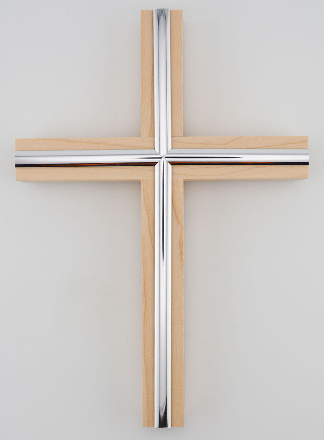 Crucifixo Ácer Acabamento Prateado - 20cm (pic 1)