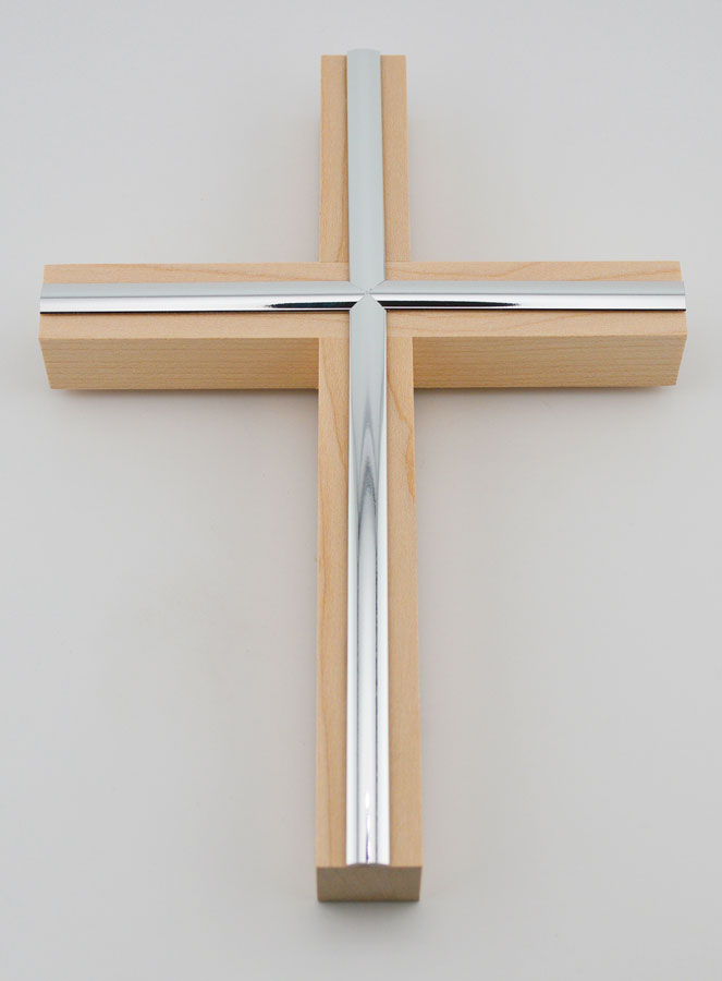 Crucifixo Ácer Acabamento Prateado - 20cm (pic 2)