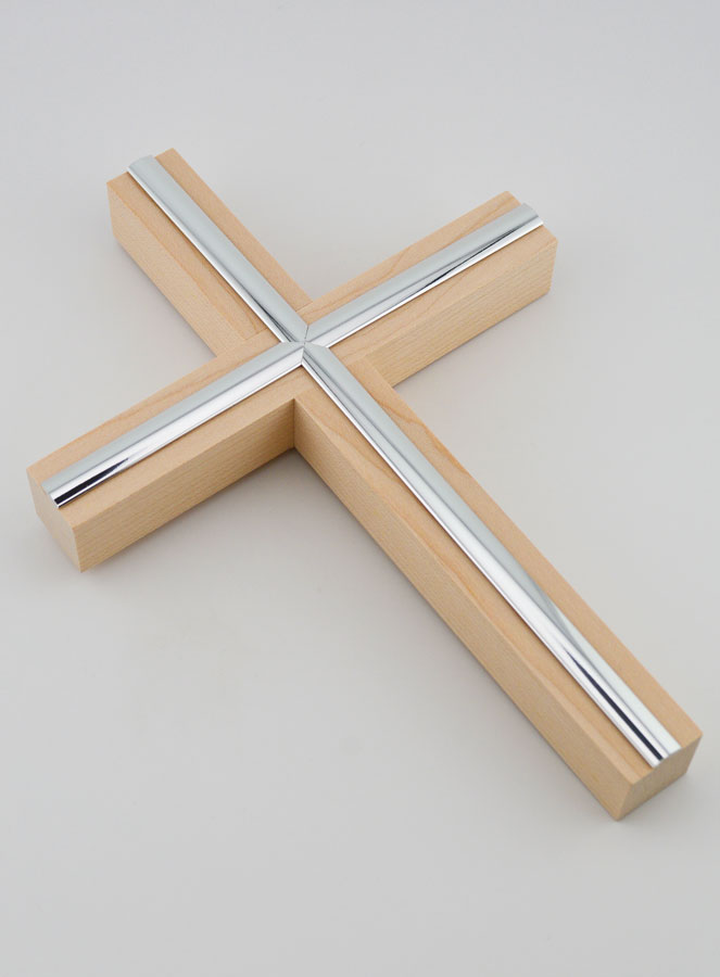 Crucifixo Ácer Acabamento Prateado - 20cm (pic 3)