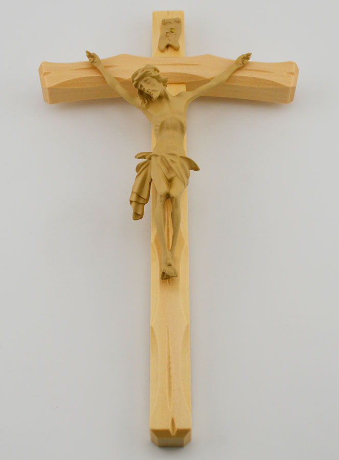 Crucifixo em Tília Natural Curvado - 22cm (pic 2)