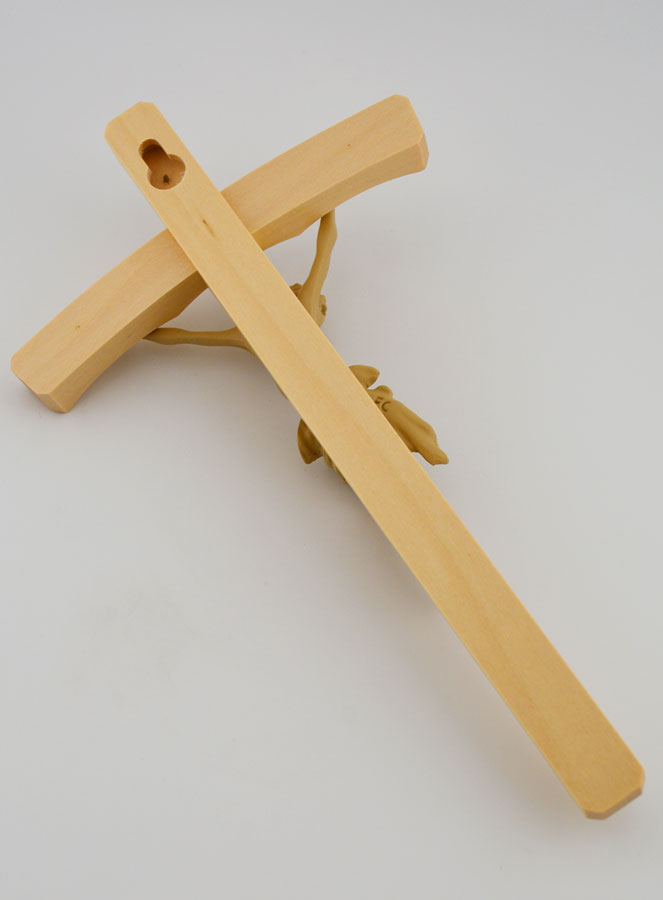 Crucifixo em Tília Natural Curvado - 22cm (pic 4)
