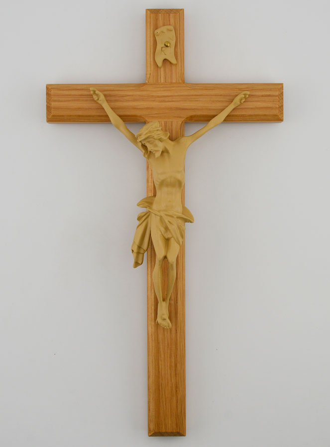 Crucifixo em Carvalho Natural & Cristo - 22cm (pic 1)