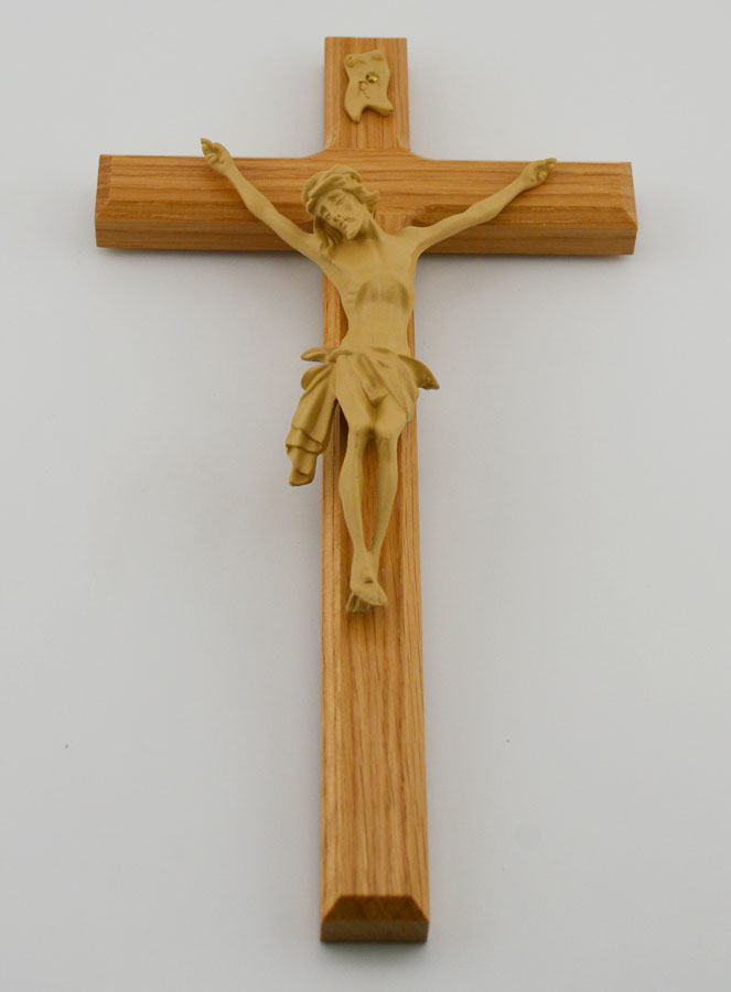 Crucifixo em Carvalho Natural & Cristo - 22cm (pic 2)