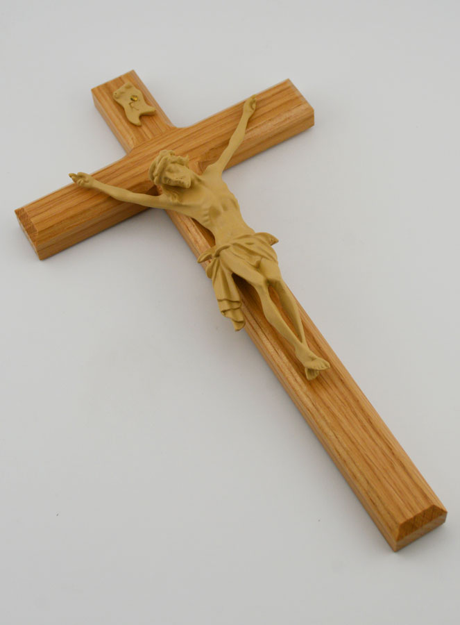 Crucifixo em Carvalho Natural & Cristo - 22cm (pic 3)
