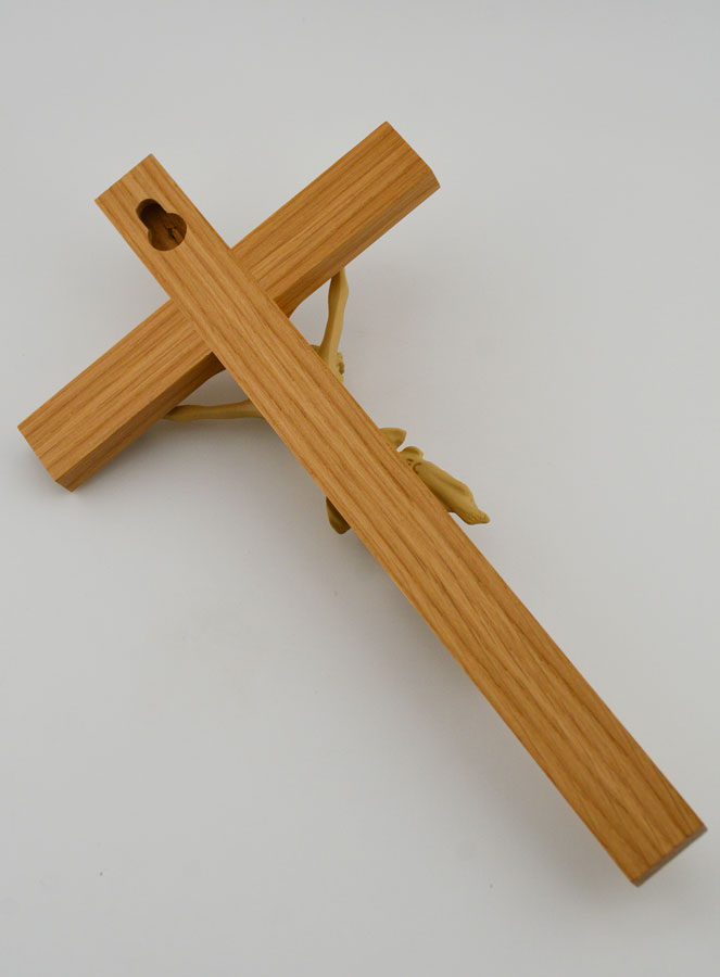 Crucifixo em Carvalho Natural & Cristo - 22cm (pic 4)