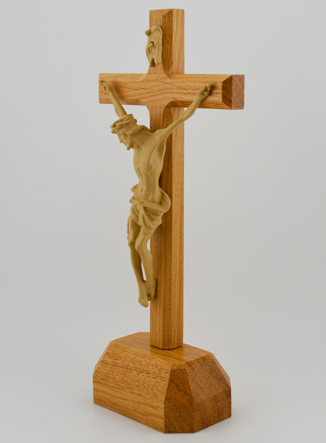 Crucifixo com Base em Carvalho - 22cm (pic 2)