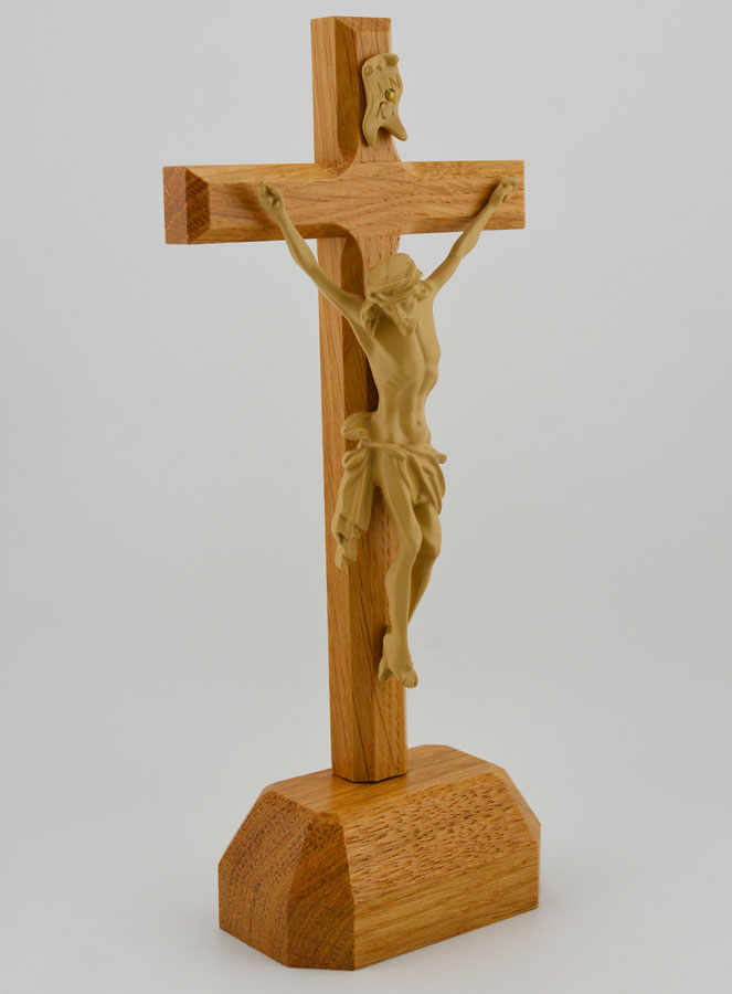 Crucifixo com Base em Carvalho - 22cm (pic 3)
