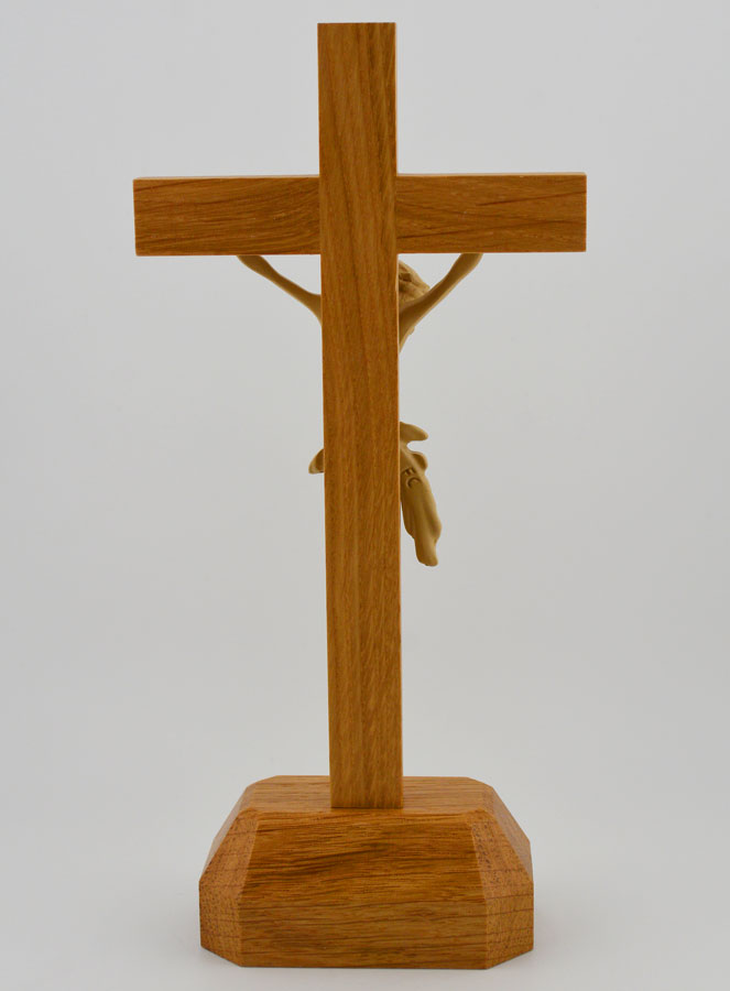 Crucifixo com Base em Carvalho - 22cm (pic 4)