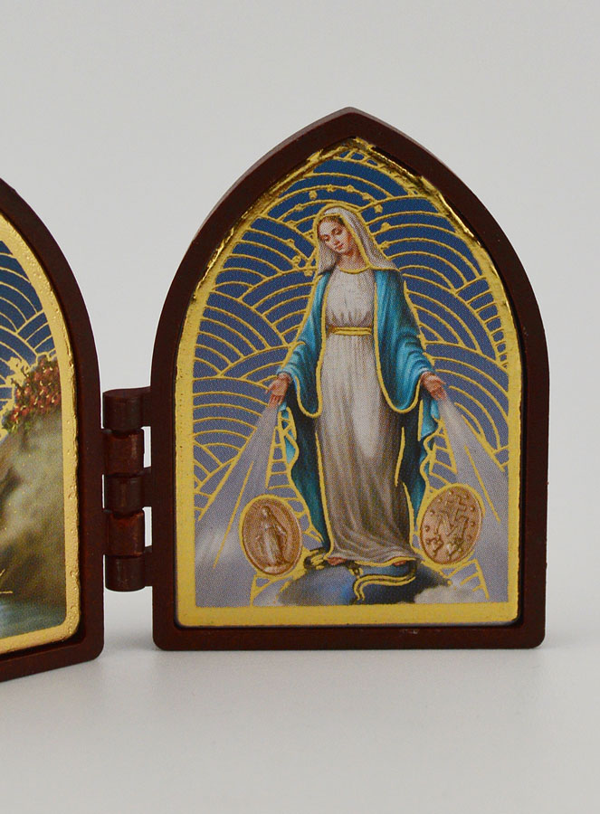 Ícone Díptico Mini - Nossa Senhora de Lourdes & Milagrosa (pic 3)