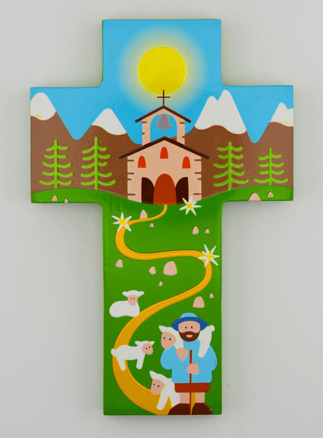 Cruz Infantil em Madeira - Bom Pastor (pic 1)