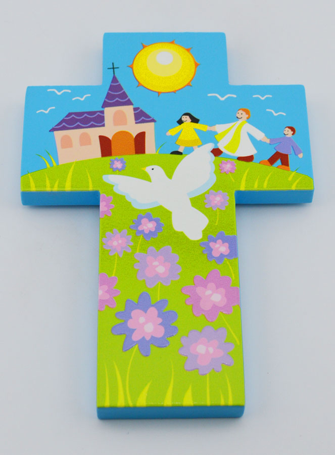Cruz Infantil em Madeira - Sacerdote & Pomba (pic 2)