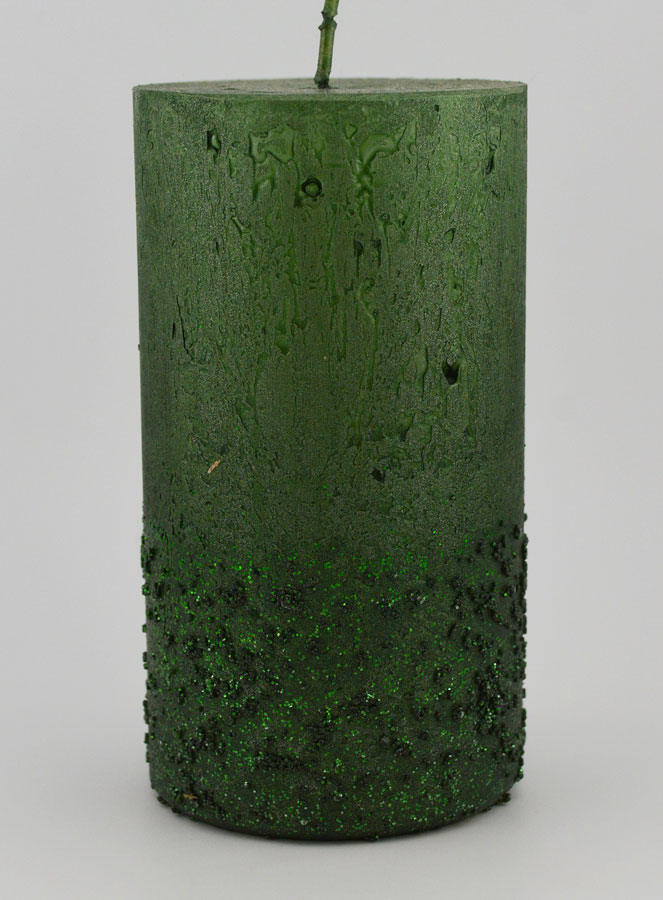 Vela decorativa con efecto pepita - Verde abeto (pic 1)