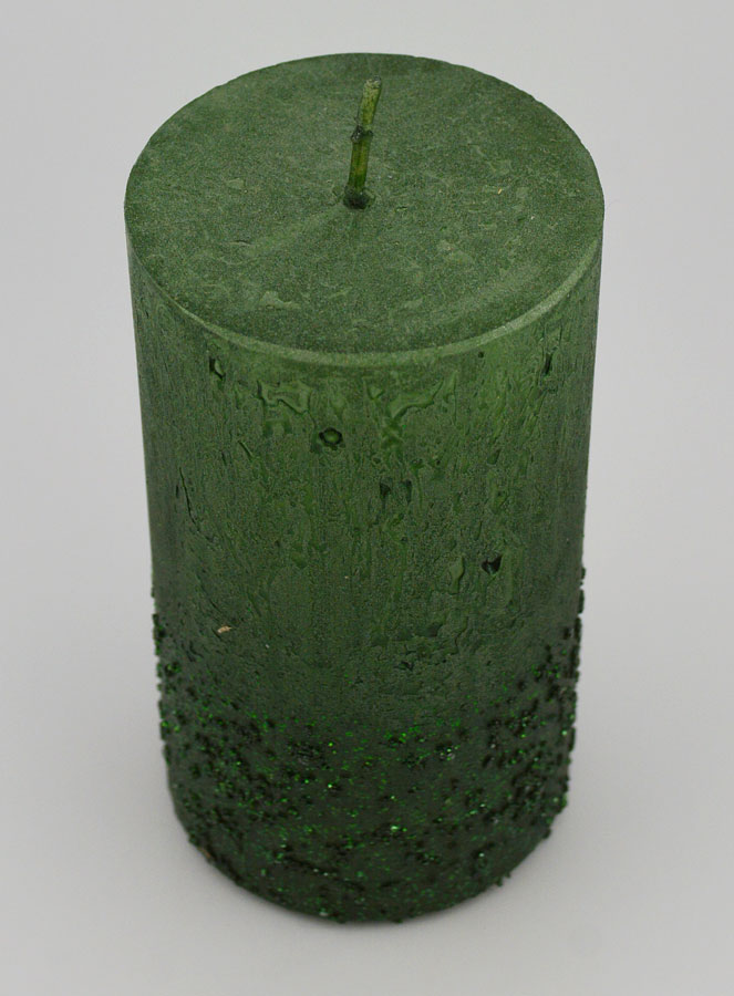 Vela decorativa con efecto pepita - Verde abeto (pic 2)