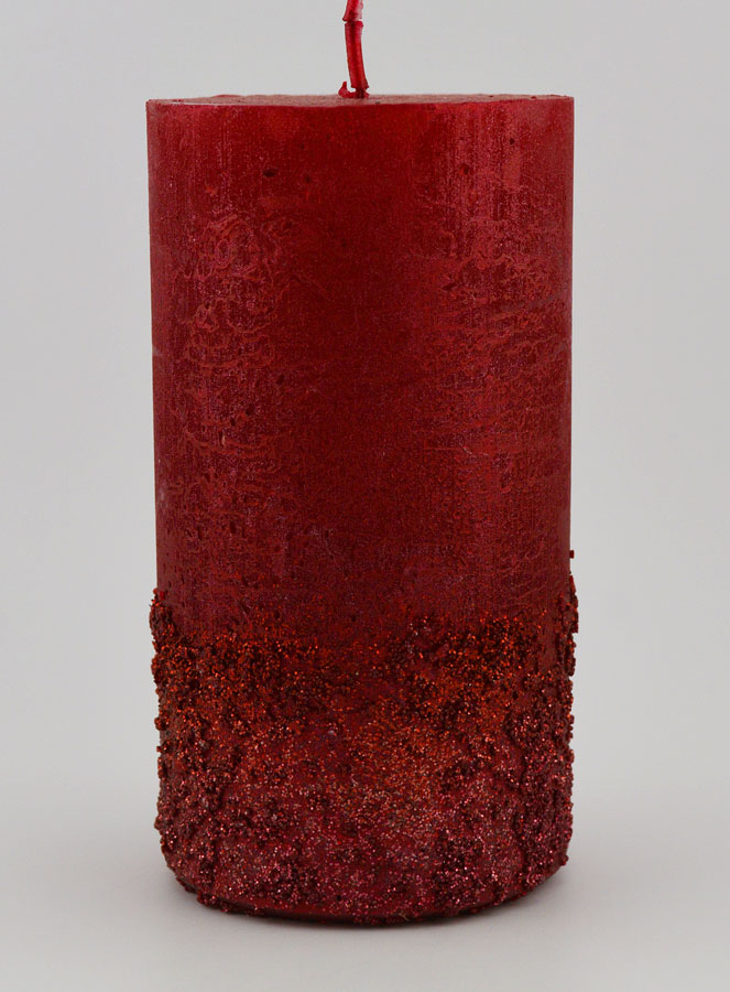 Vela decorativa con efecto pepita - Roja (pic 1)