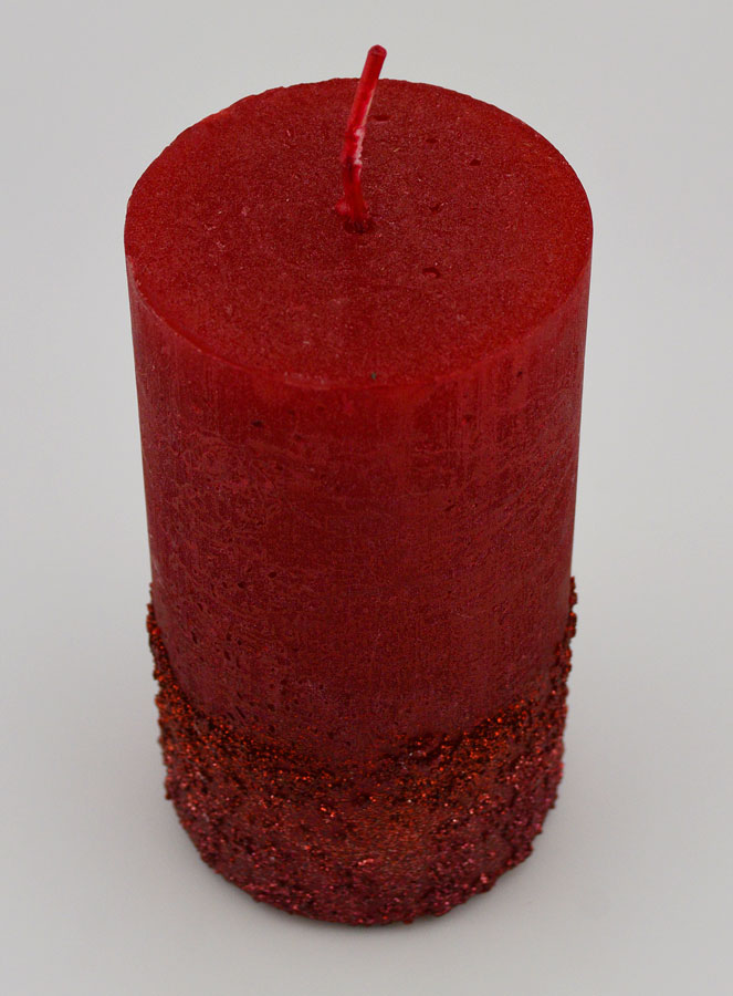 Vela decorativa con efecto pepita - Roja (pic 2)
