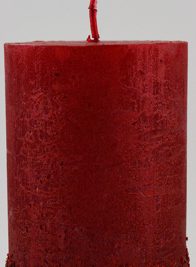 Vela decorativa con efecto pepita - Roja (pic 3)