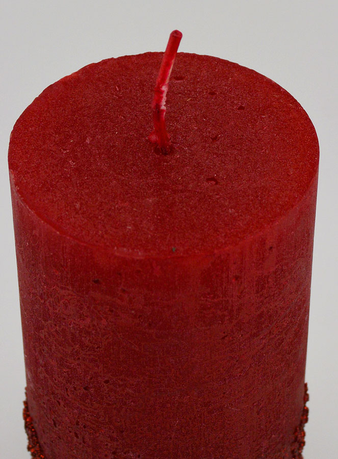 Vela decorativa con efecto pepita - Roja (pic 4)
