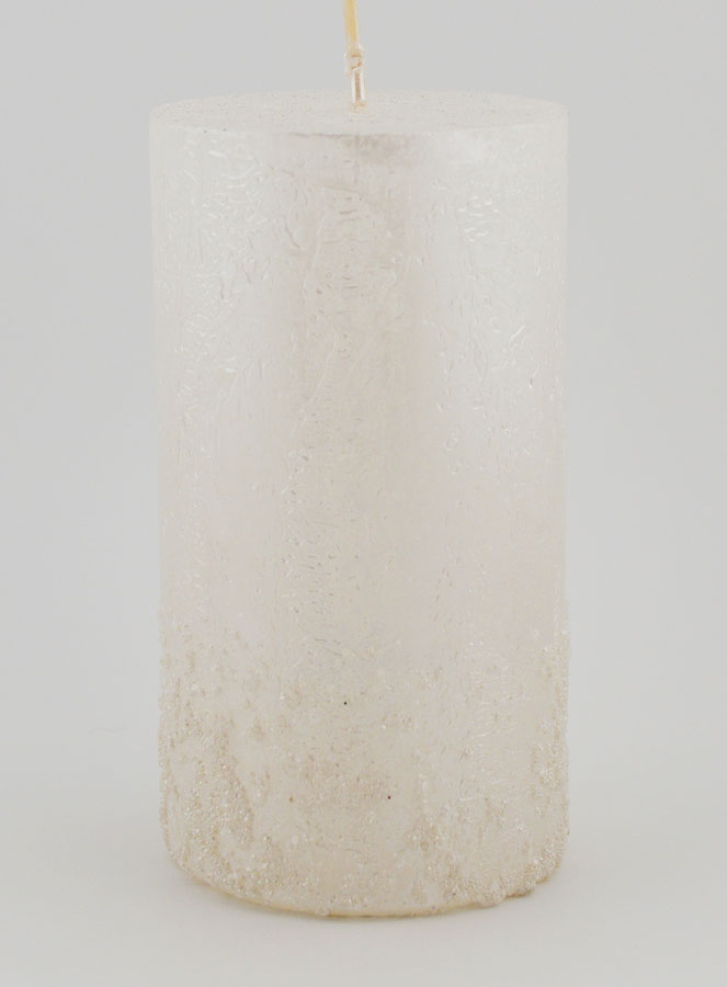 Vela decorativa con efecto pepita - Blanco perlado (pic 1)