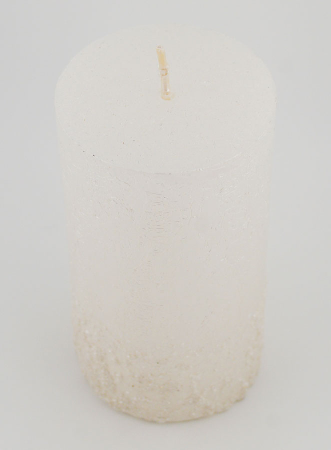 Vela decorativa con efecto pepita - Blanco perlado (pic 2)