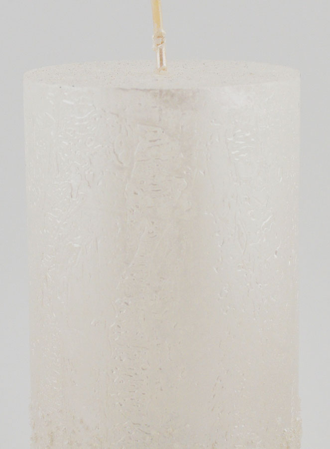 Vela decorativa con efecto pepita - Blanco perlado (pic 3)