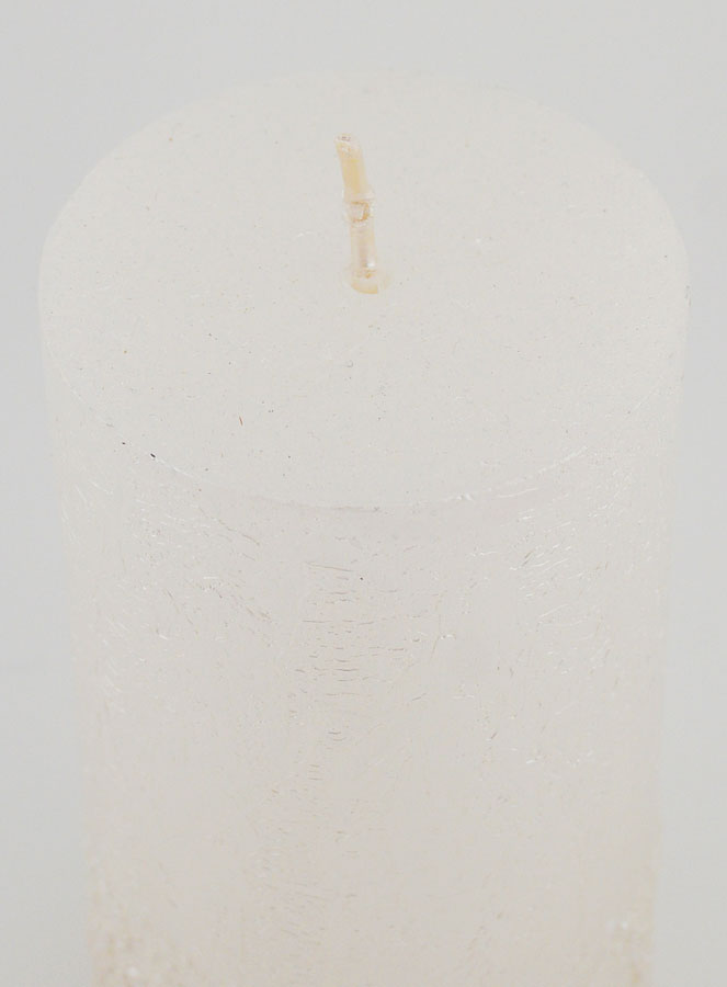 Vela decorativa con efecto pepita - Blanco perlado (pic 4)