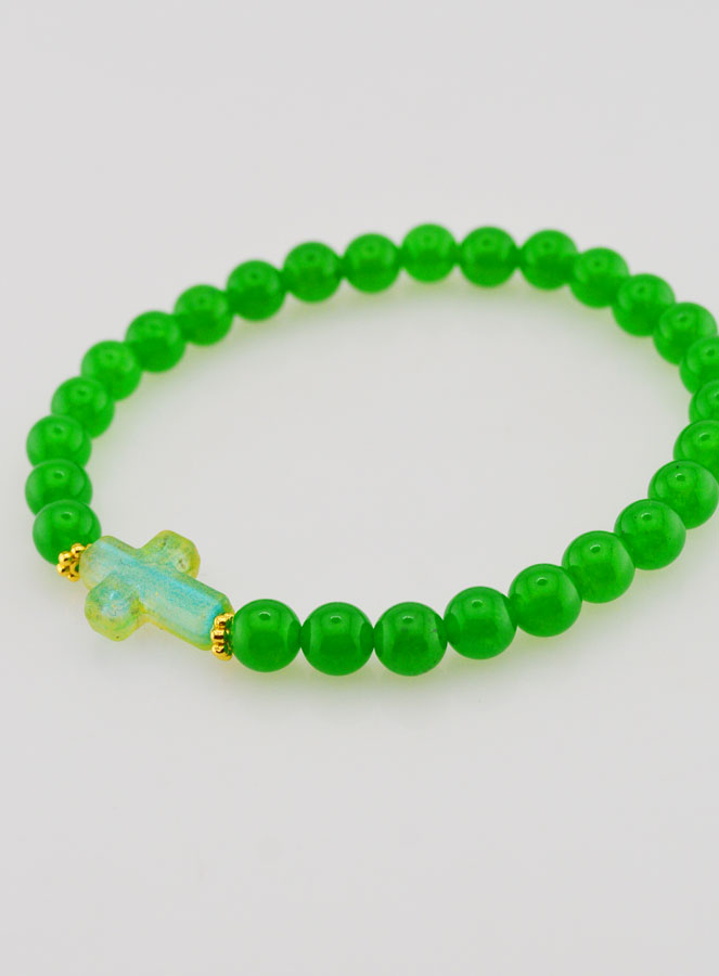 Pulseira Religiosa Cruz & Jade Verde (pic 4)