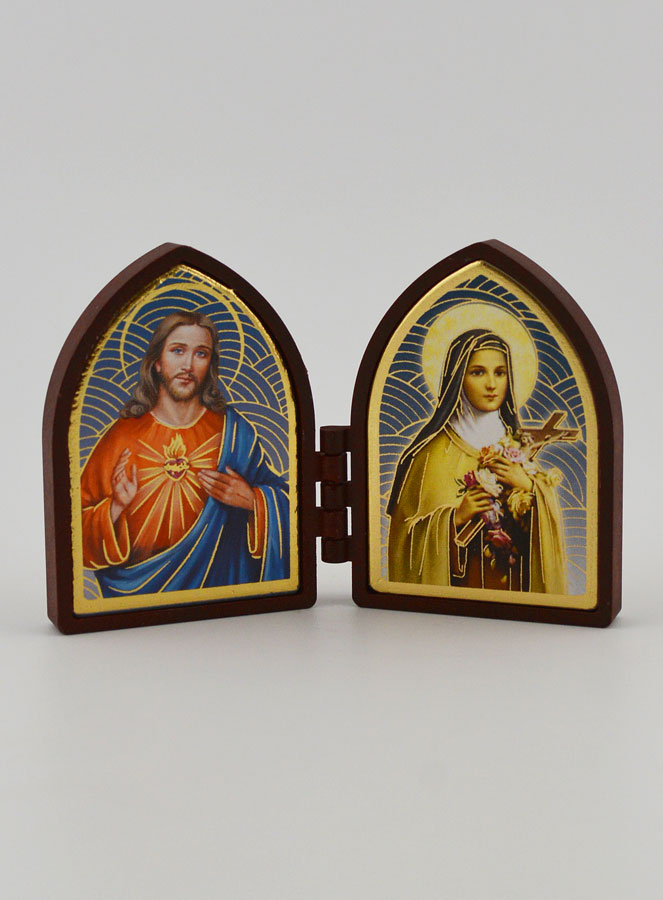 Ícone Díptico Mini - Sagrado Coração de Jesus & Santa Teresa (pic 1)
