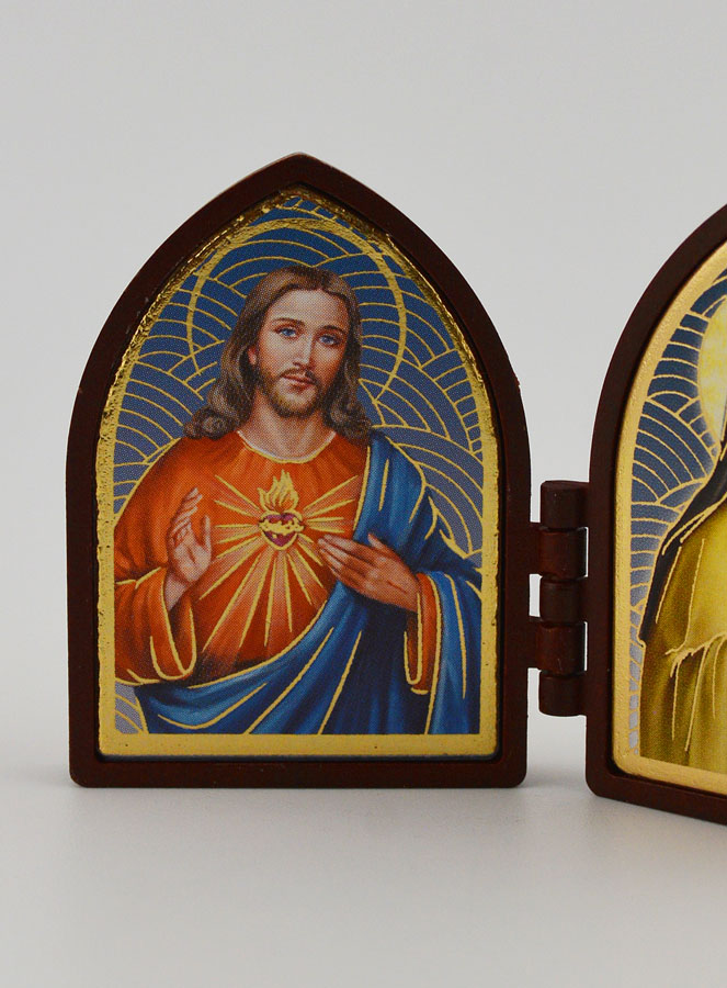 Ícone Díptico Mini - Sagrado Coração de Jesus & Santa Teresa (pic 2)