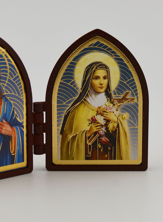 Ícone Díptico Mini - Sagrado Coração de Jesus & Santa Teresa (pic 3)