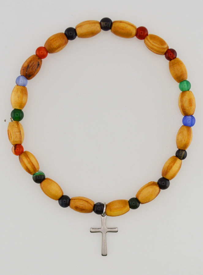 Pulseira Com Cruz - Ágata & Madeira (pic 1)