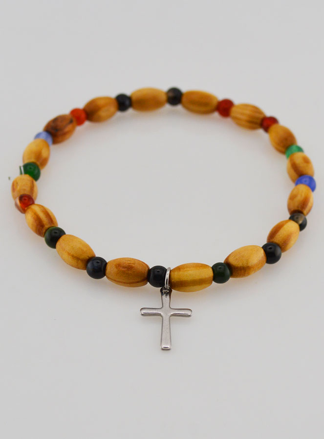 Pulseira Com Cruz - Ágata & Madeira (pic 2)