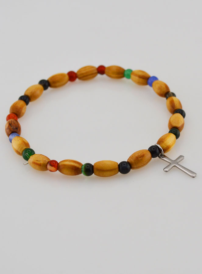 Pulseira Com Cruz - Ágata & Madeira (pic 3)