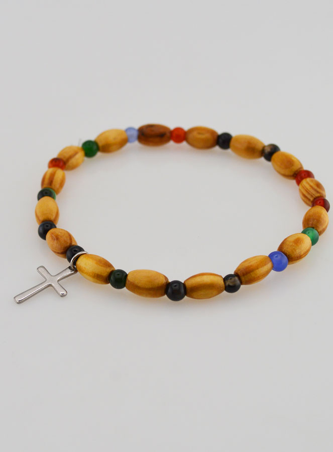Pulseira Com Cruz - Ágata & Madeira (pic 4)