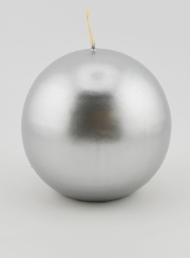 Vela Bola de Natal Redonda 8cm - Prata (pic 1)