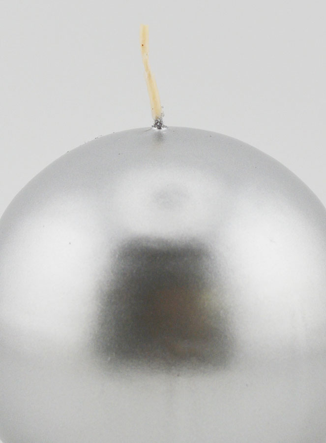 Vela Bola de Natal Redonda 8cm - Prata (pic 3)