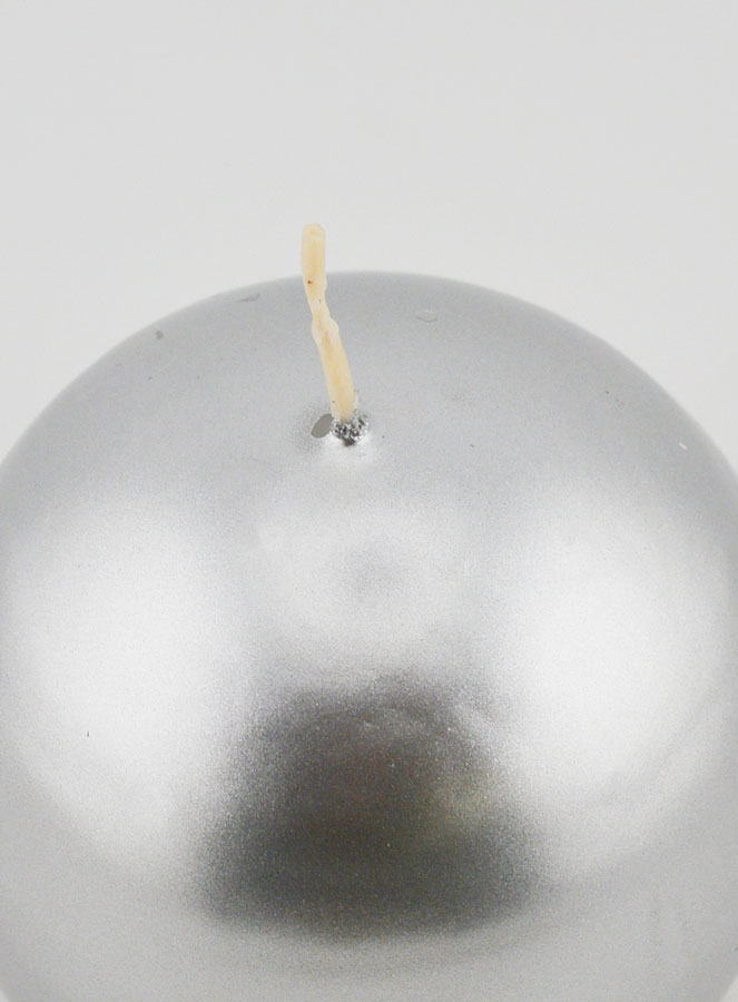 Vela Bola de Natal Redonda 8cm - Prata (pic 4)
