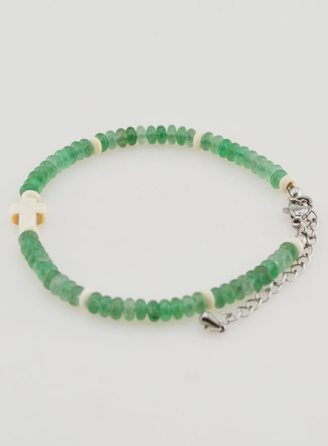Pulseira Cruz & Pedras Verdes (pic 2)