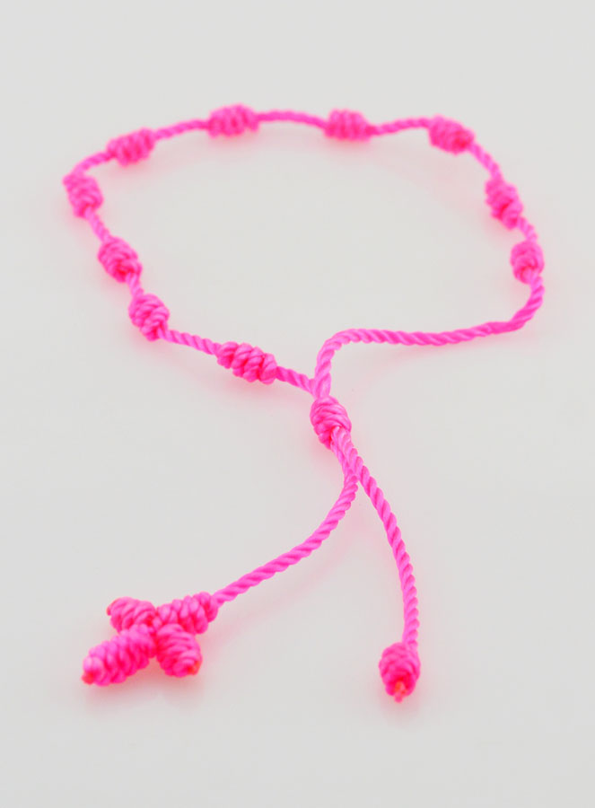 Pulseira Dezena Corda Rosa Fluorescente (pic 2)