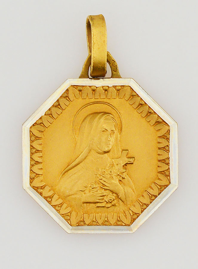 Medalha de Santa Teresinha Banhada a Ouro (pic 1)