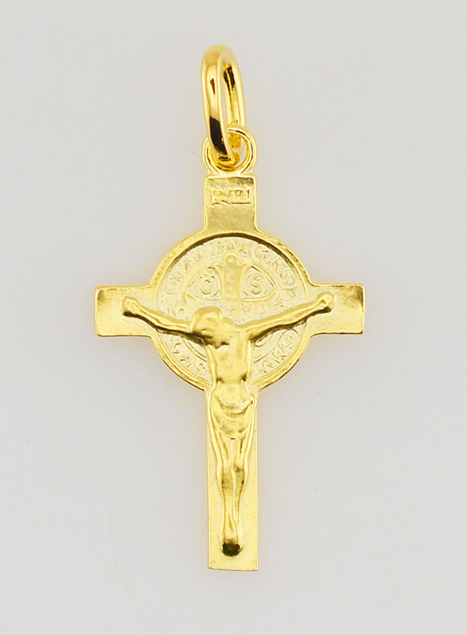 Colgante de cruz de San Benito bañado en oro - San Benito (pic 1)