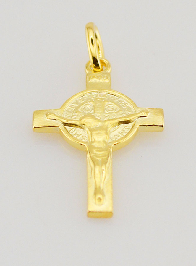 Colgante de cruz de San Benito bañado en oro - San Benito (pic 2)