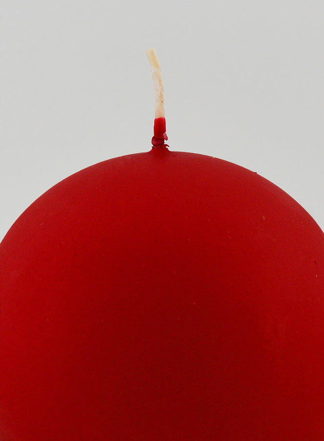 Vela Esfera de Natal Redonda 8cm - Vermelho Veludo (pic 3)